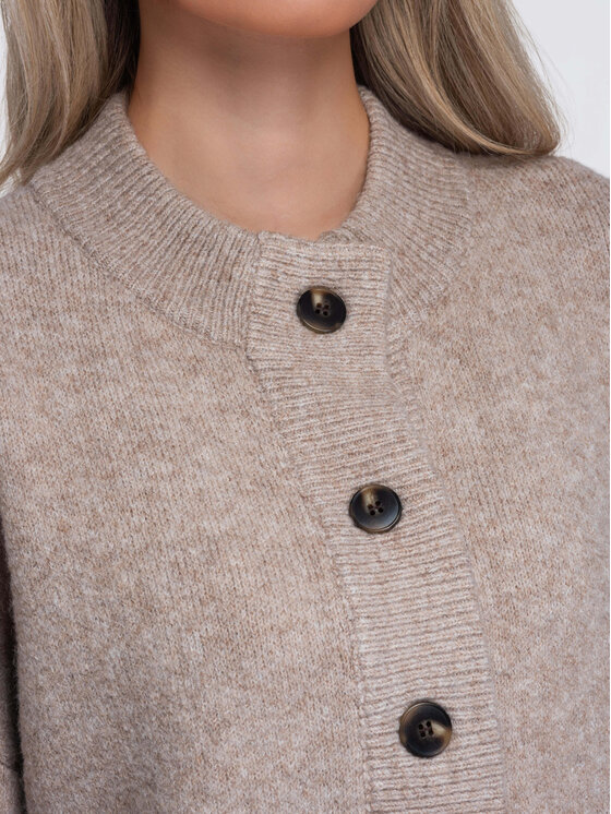 Ombre Ombre Kardigan OW-SW-E0020 Béžová Relaxed Fit