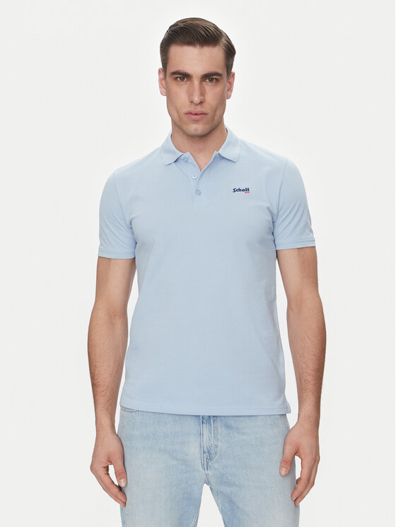 SCHOTT N.Y.C. Męskie Polo, rozmiar L, Niebieskie, PSCASUAL