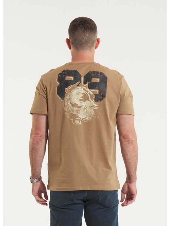 PITBULL PITBULL T-Shirt Koszulka Dog 89 XXL Brązowy Regular Fit