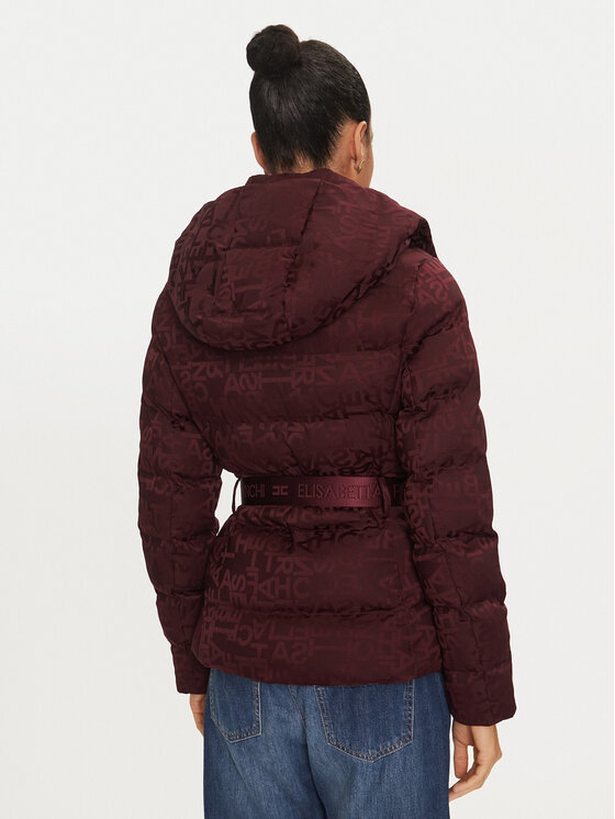 Elisabetta Franchi Elisabetta Franchi Kurtka puchowa PI-70D-46E2-V640 Bordowy Regular Fit