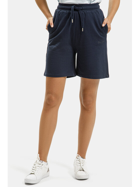 Cross Jeans Cross Jeans Szorty materiałowe 80149-001 Granatowy Regular Fit