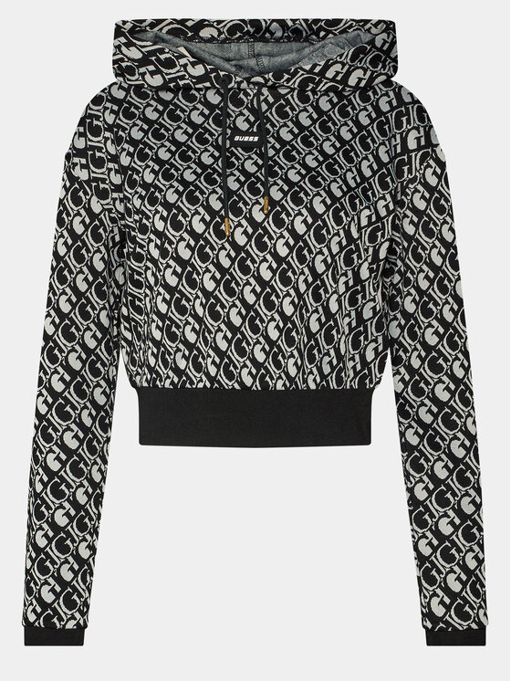 Guess Guess Majica dugih rukava Gl Logo V4RQ13 KC2X2 Crna Regular Fit