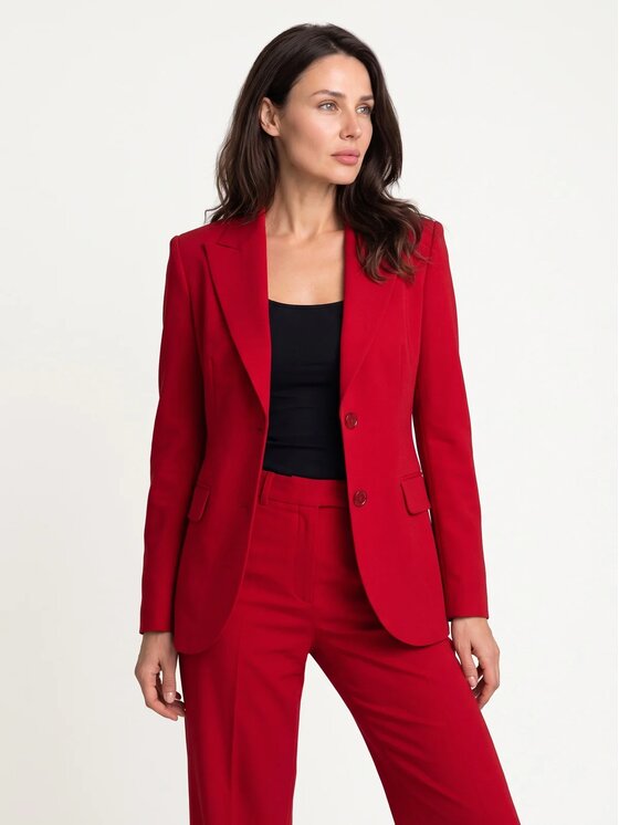 Willsoor Willsoor Marynarka 68283 Czerwony Slim Fit