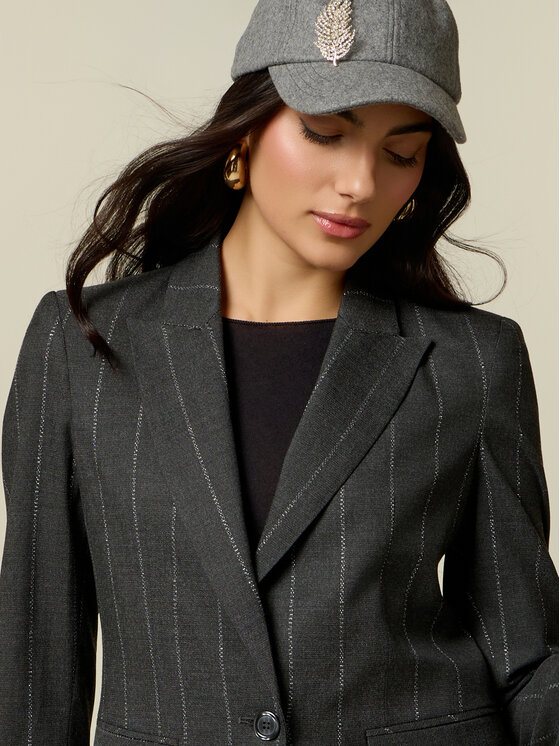 Oltre Oltre Marynarka Q063R004698N0S3 Szary Regular Fit