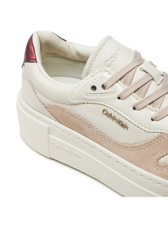 Calvin Klein Calvin Klein Sneakersy Ff Cupsole Lace Up W/Ml Mix M HW0HW02125 Beżowy