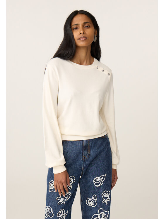 Fabienne Chapot Fabienne Chapot Sweter 6704-1607-172 Biały Regular Fit