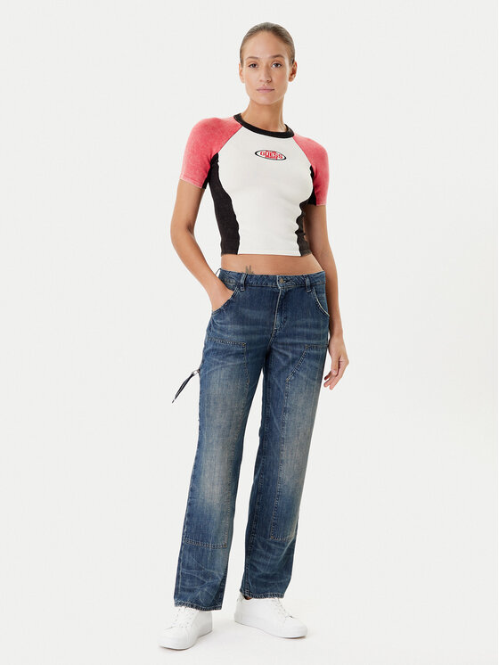 Guess Guess Jeans hlače W5YA2E D5R0D Mornarsko modra Straight Leg