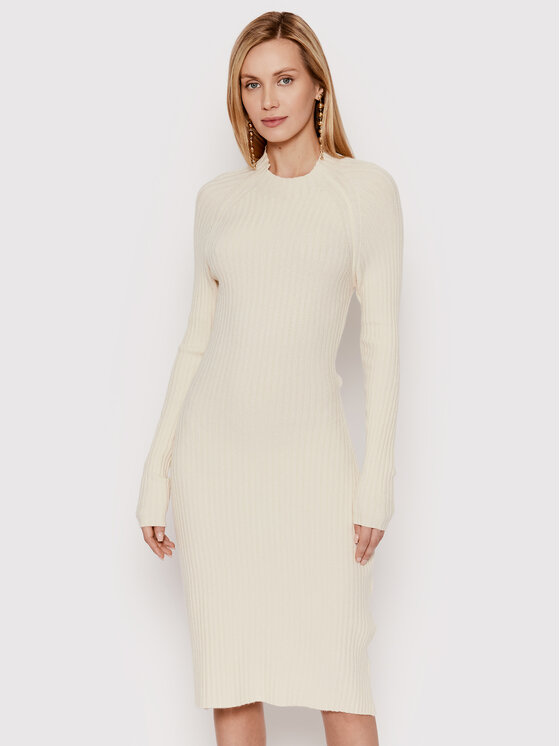 DeeZee Pletena obleka Back Before Dawn LF003 Bež Slim Fit