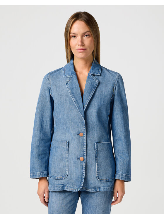 Wrangler Wrangler Marynarka 112362586 BLAZER Niebieski Regular Fit