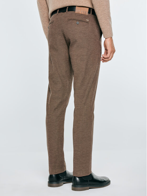 BIG STAR BIG STAR Chinosy LAINEY Brązowy Slim Fit