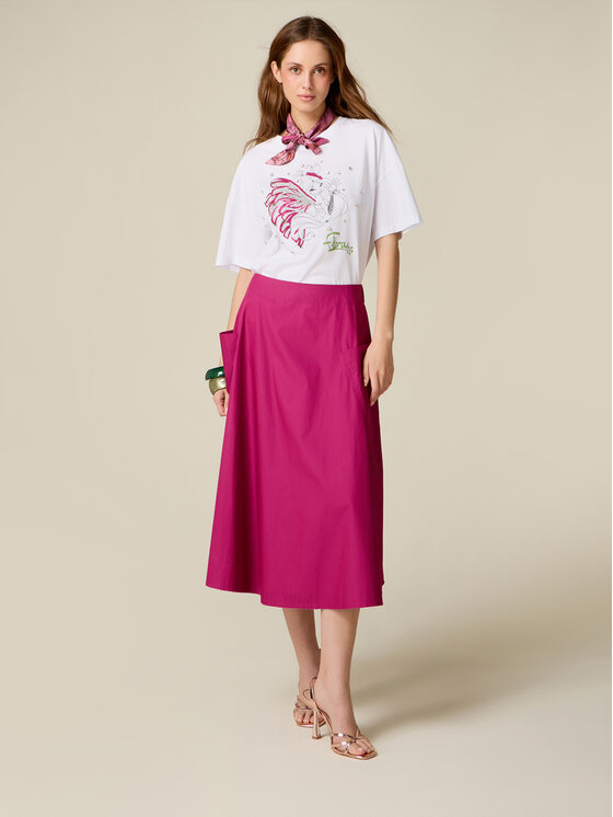 Oltre Oltre T-Shirt G04DJ004819N011 Biały Regular Fit