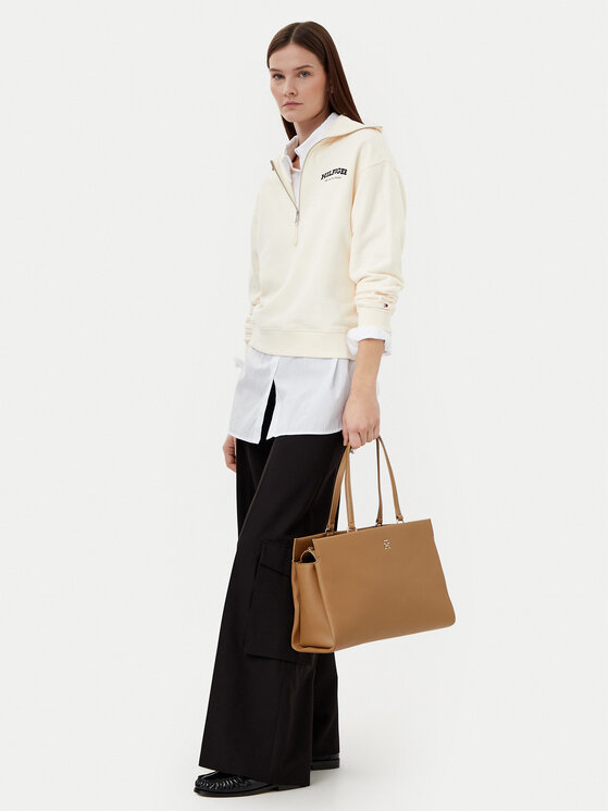 Tommy Hilfiger Tommy Hilfiger Torbica Th Legacy Tote AW0AW17197 Smeđa
