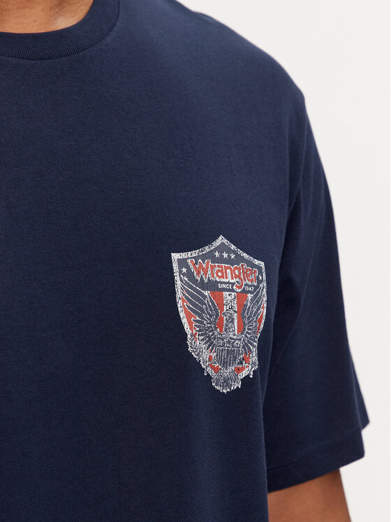 Wrangler Wrangler T-Shirt Americana 112350561 Granatowy Regular Fit
