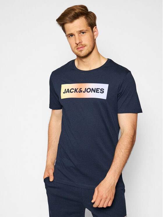 Jack&Jones Jack&Jones Komplet t-shirt i szorty sportowe Brad 12192767 Granatowy Regular Fit