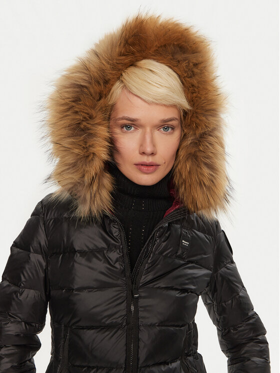 Blauer Blauer Pehelykabát 24WBLDC03038 Fekete Regular Fit