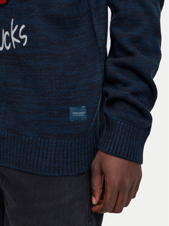 Blend Blend Sweter 20717599 Granatowy Regular Fit