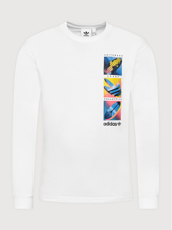 adidas adidas Majica z dolgimi rokavi Summer Icons Tee H31312 Bela Regular Fit