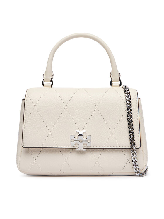 Tory Burch Tory Burch Táska Charlie Quilted Mini Top Handle Chain Wallet 186032 Krém