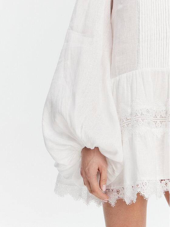 BARDOT BARDOT Φόρεμα καλοκαιρινό Antonia Lace Trim 59849DB Λευκό Relaxed Fit