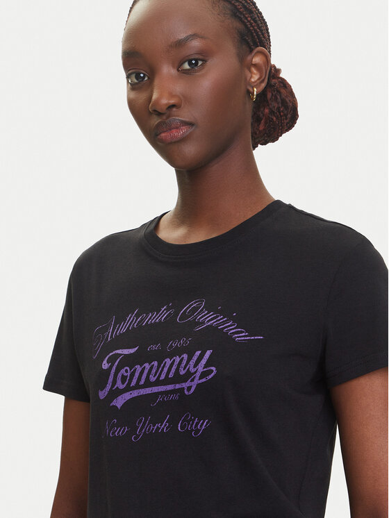Tommy Jeans Tommy Jeans Tricou Essential DW0DW21404 Negru Regular Fit