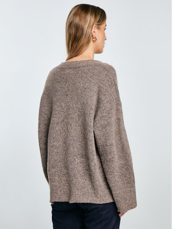 BIG STAR BIG STAR Sweter VIOLINA Brązowy Oversize