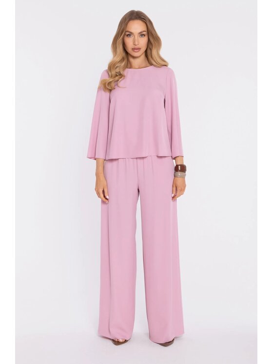 Made of Emotion Made of Emotion Pantaloni palazzo M906 Rosa chiaro Palazzo Fit