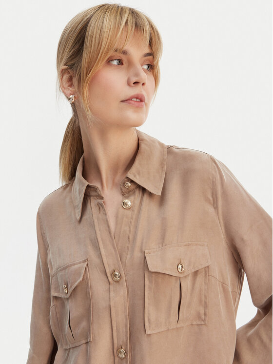 Guess Guess Camicia W6GH22 W1789 Beige Regular Fit