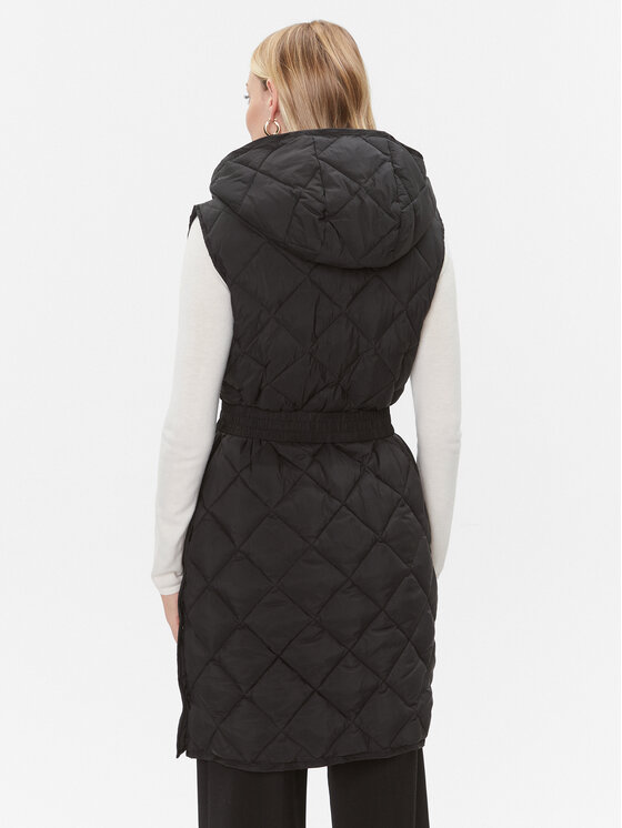 TWINSET TWINSET Αμάνικο Μπουφάν 232TP2241 Μαύρο Regular Fit