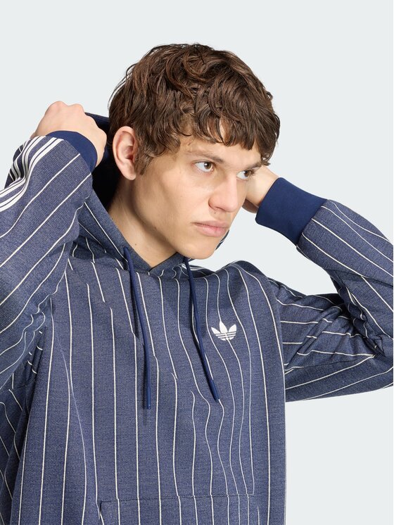 adidas adidas Pluus Pinstripes Hoodie KR9704 Tumesinine Regular Fit