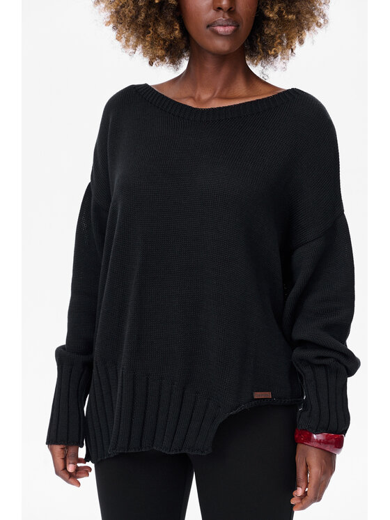 blue shadow blue shadow Sweter Bocq Czarny Regular Fit