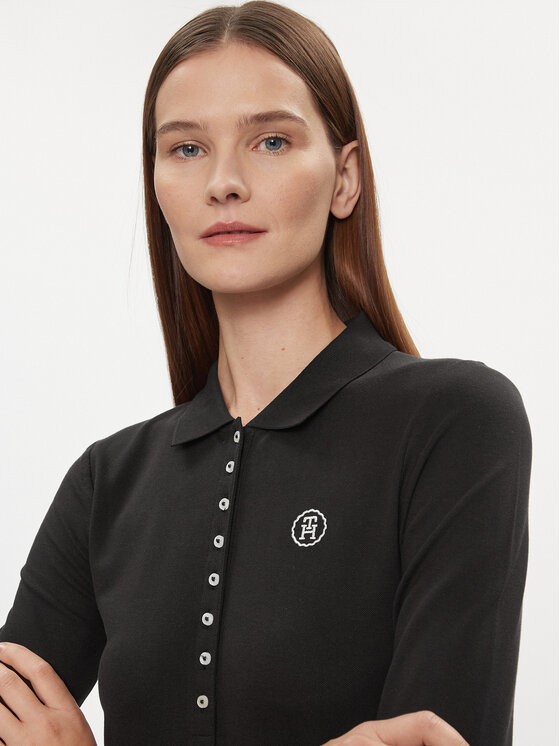 Tommy Hilfiger Tommy Hilfiger Polo WW0WW39820 Czarny Slim Fit