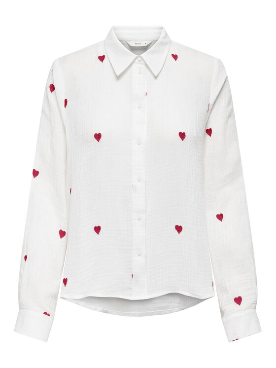 ONLY ONLY Košile Heart 15332482 Bílá Regular Fit