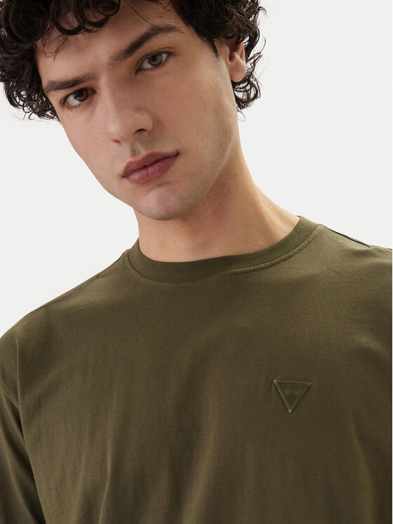Guess Guess Tricou F6GI11 K8HM4 Kaki Regular Fit