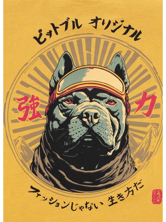 PITBULL PITBULL T-Shirt MT. FUJI Żółty Regular Fit