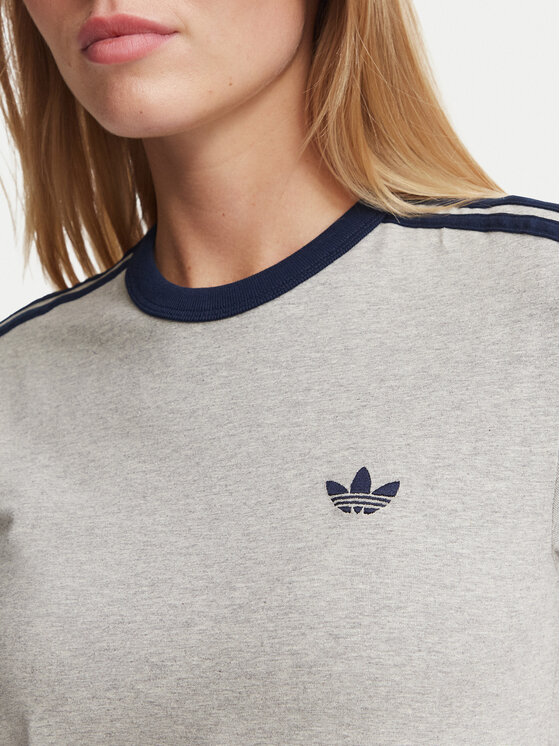 adidas adidas Φόρεμα καθημερινό 3 Stripes KS4764 Ανοιχτό γκρι Slim Fit