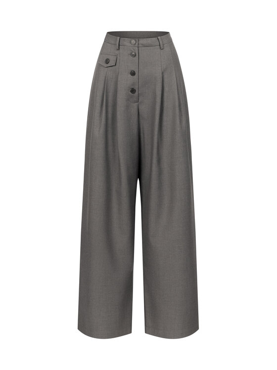 Deni Cler Milano Deni Cler Milano Spodnie materiałowe T-DC-5285-F5-40-80-1 Szary Loose Leg
