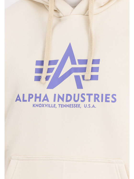 Alpha Industries Alpha Industries Bluza Basic Big Logo Hoodie Beżowy Regular Fit