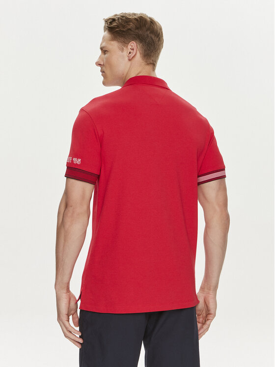 Tommy Hilfiger Tommy Hilfiger Polo Flag MW0MW34780 Czerwony Slim Fit