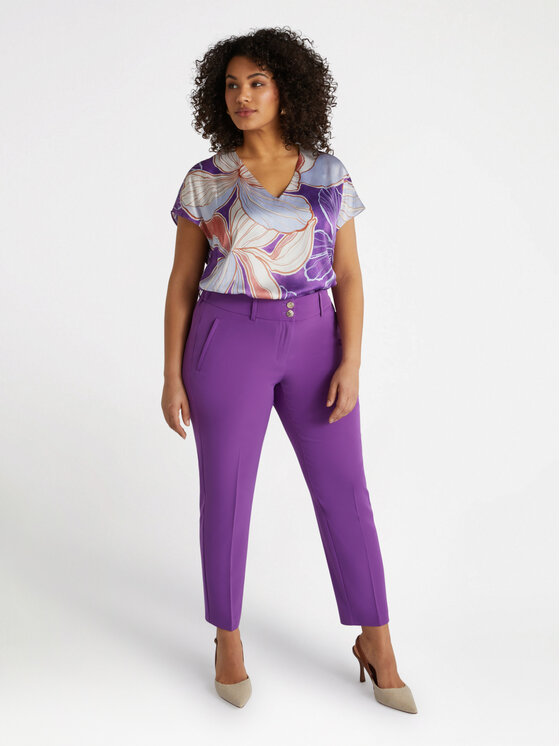 Fiorella Rubino Fiorella Rubino Spodnie materiałowe P108T004761N029 Fioletowy Regular Fit