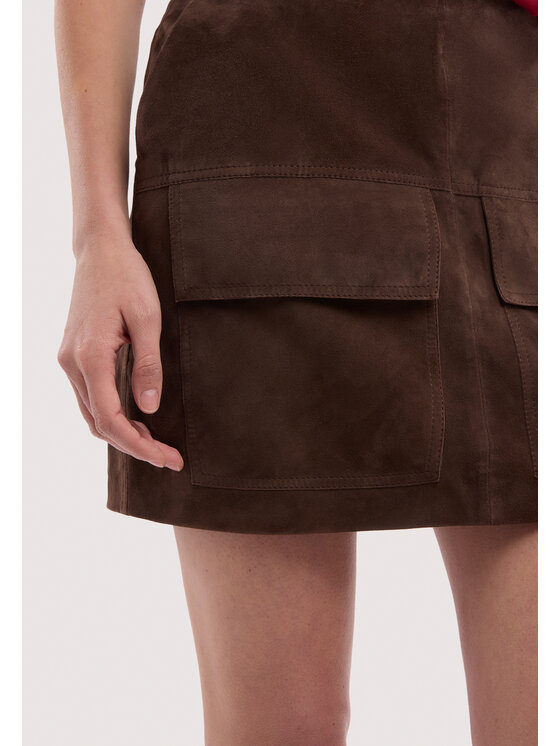 Trussardi Trussardi Spódnica skórzana 1309A000669N032 Brązowy A-Line Fit
