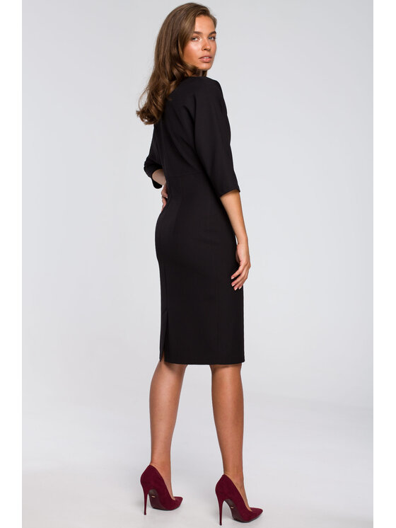 Stylove Stylove Koktejlové šaty S242 Černá Regular Fit
