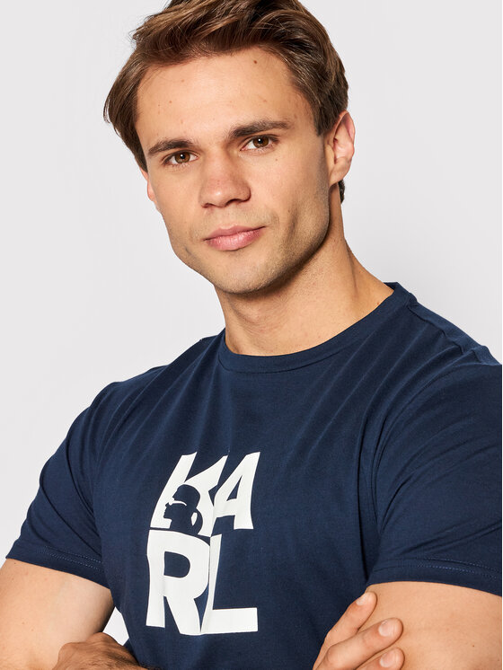 KARL LAGERFELD KARL LAGERFELD Тишърт Classic KL22MTS01 Тъмносин Regular Fit