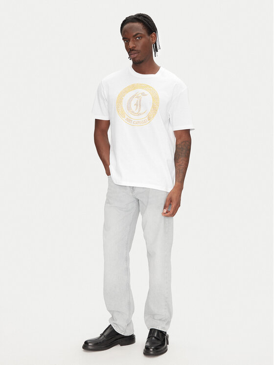 Just Cavalli Just Cavalli T-Shirt 78OAHE22 Bílá Regular Fit