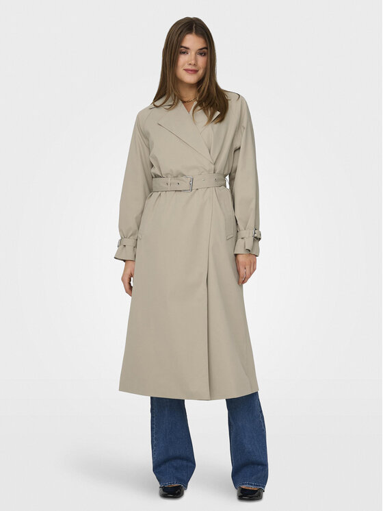ONLY ONLY Tenchcoat April 15308860 Beige Regular Fit