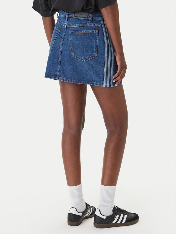 adidas adidas Džinsinis sijonas 3-Stripes KD2901 Mėlyna Regular Fit