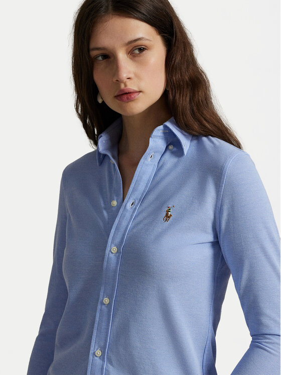 Polo Ralph Lauren Polo Ralph Lauren Marškiniai 211664427001 Žydra Slim Fit
