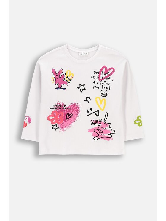 Coccodrillo Coccodrillo Longsleeve WC6143102RGK-001 Biały Regular Fit