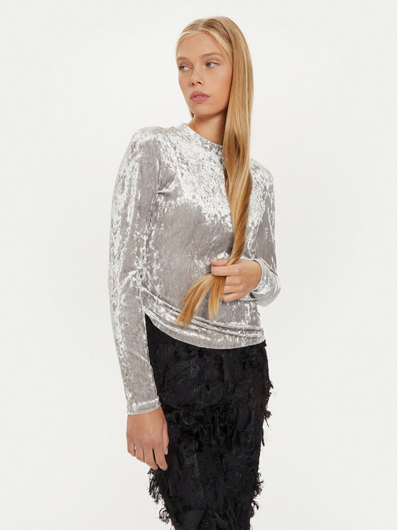 Marella Marella Bluzka Balera 2423946035 Srebrny Regular Fit