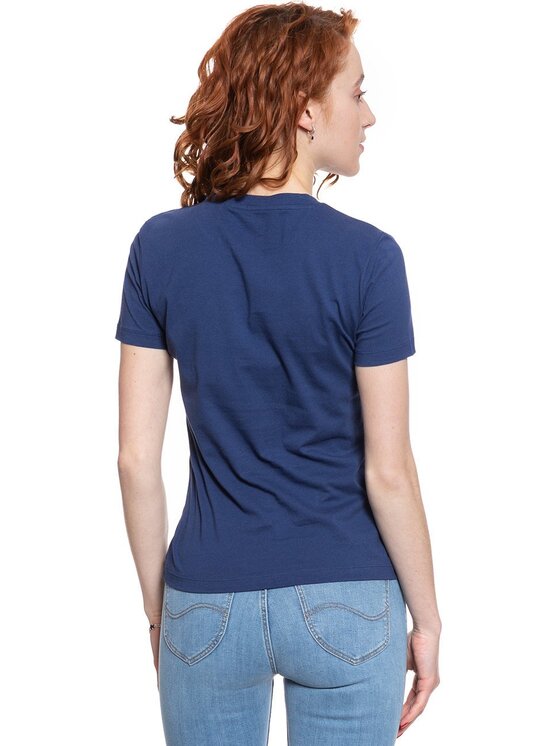 Lee Lee T-Shirt SLIM LOGO TEE Niebieski Slim Fit