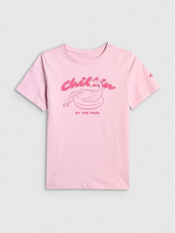 4F 4F T-Shirt 4FJRSS26TTSHF3912-56S Różowy Regular Fit